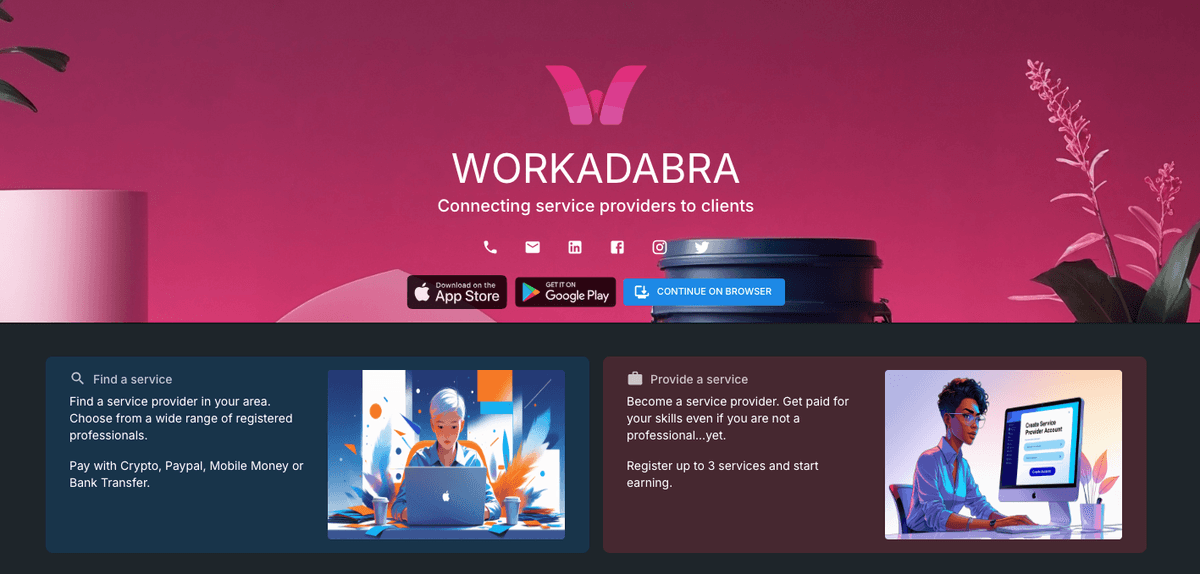 Workadabra - Service Marketplace project screenshot