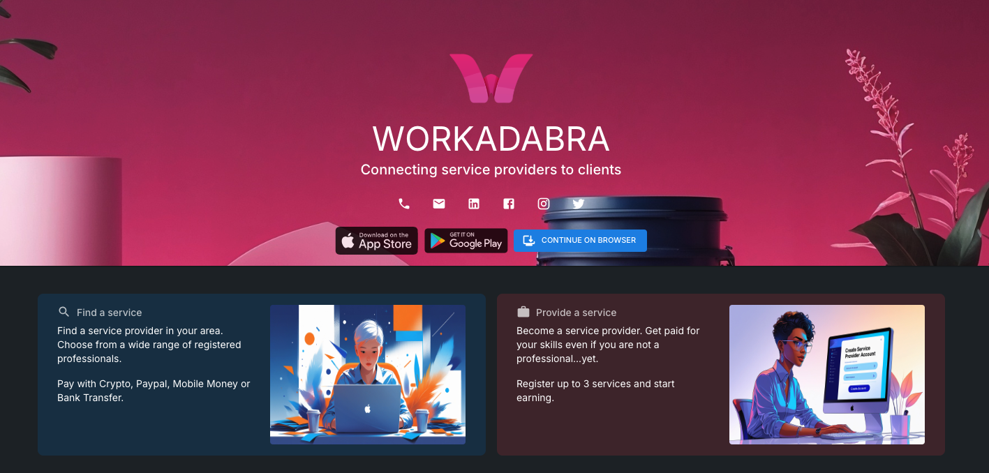 Workadabra - Service Marketplace Workadabra - Service Marketplace project screenshot